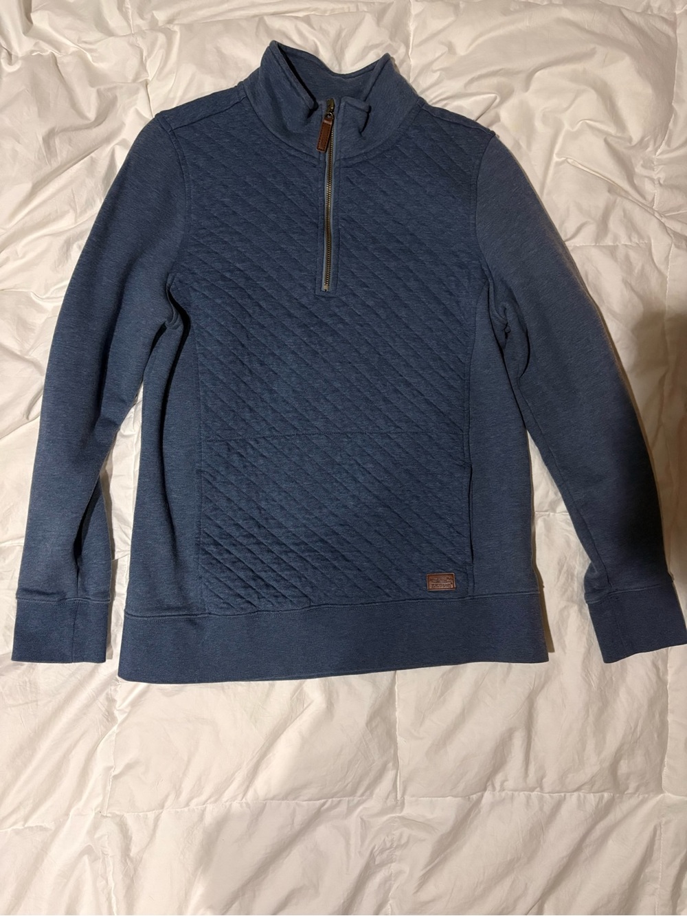 L.L. Bean Quilted Half-Zip Pullover - Blue